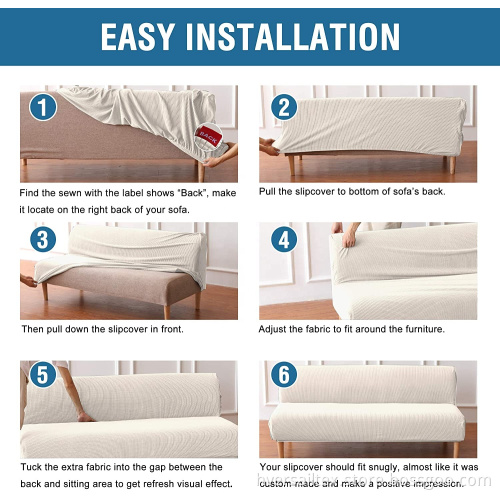 Armless Futon Cover Stretch Sofa Bed Slipcover